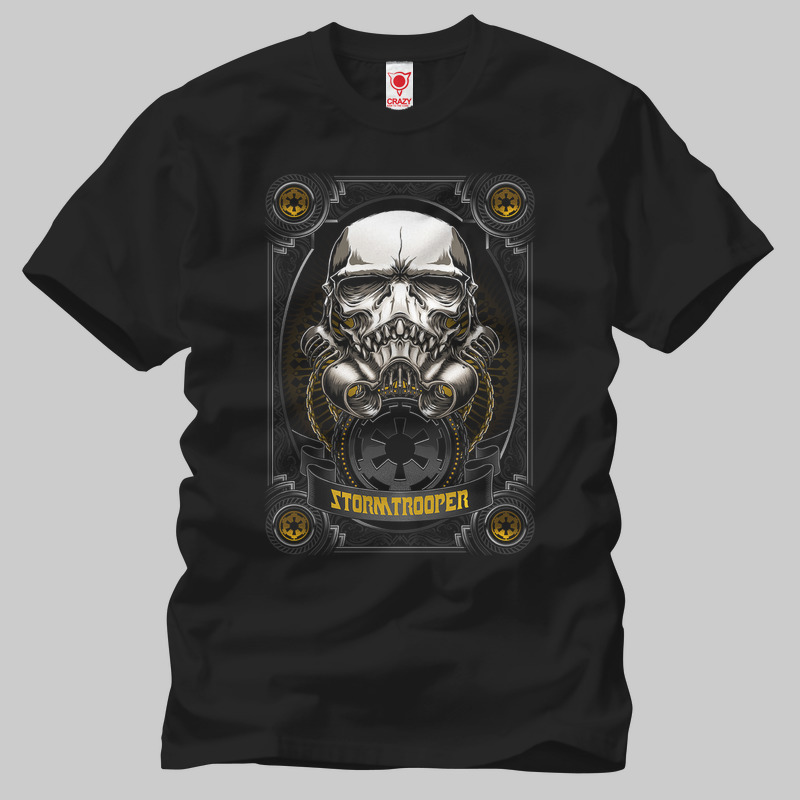 TSEC058801, Crazy, Star Wars: Storm Trooper Skull, Baskılı Erkek Tişört