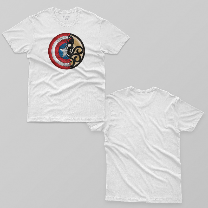 TSEC059606, Crazy, Captain America Hydra Logo, Baskılı Erkek Tişört
