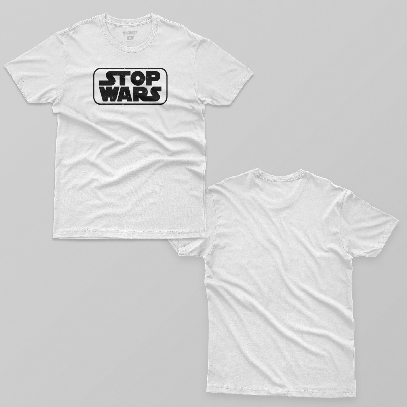 TSEC065506, Crazy, Stop Wars, Baskılı Erkek Tişört