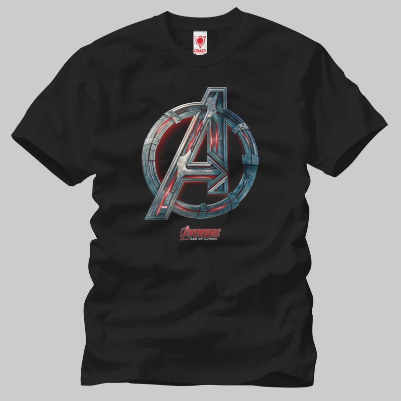 TSEC067501, Crazy, Avengers Logo Metal, Baskılı Erkek Tişört