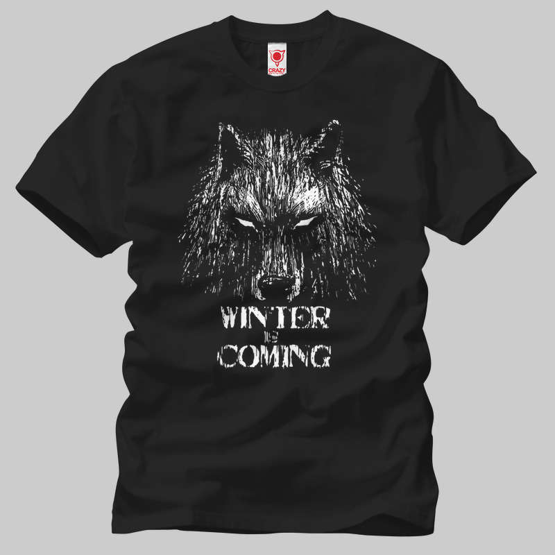 TSEC069201, Crazy, Game Of Thrones: Winter Is Coming Wolf, Baskılı Erkek Tişört