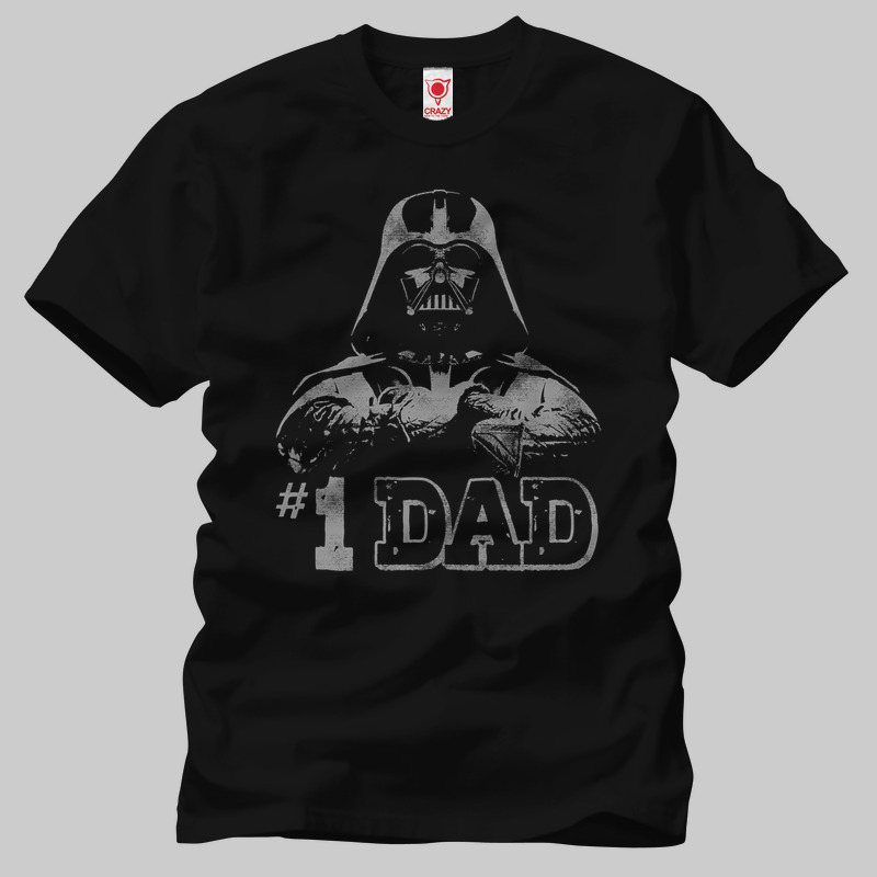 TSEC070101, Crazy, Star Wars Darth Vader No:1 Dad, Baskılı Erkek Tişört