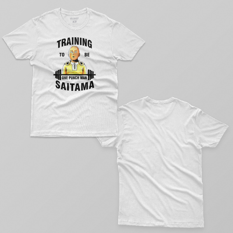 TSEC077806, Crazy, One Punch Man: Training Saitama, Baskılı Erkek Tişört