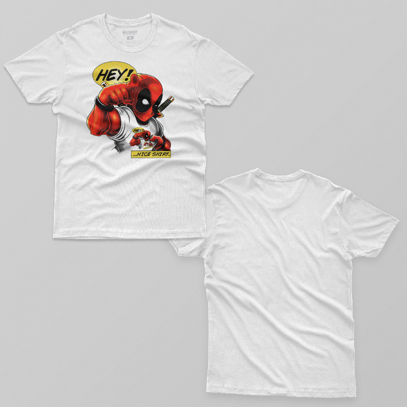 TSEC080806, Crazy, Deadpool: Nice Tshirt, Baskılı Erkek Tişört