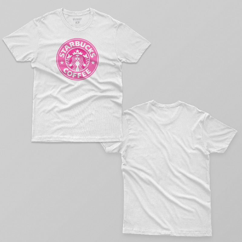 TSEC106706, Crazy, Starbucks Coffee Pink, Baskılı Erkek Tişört