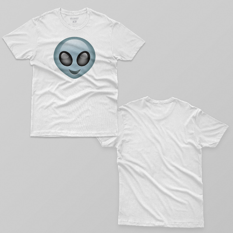 TSEC102106, Crazy, Alien Emoji, Baskılı Erkek Tişört
