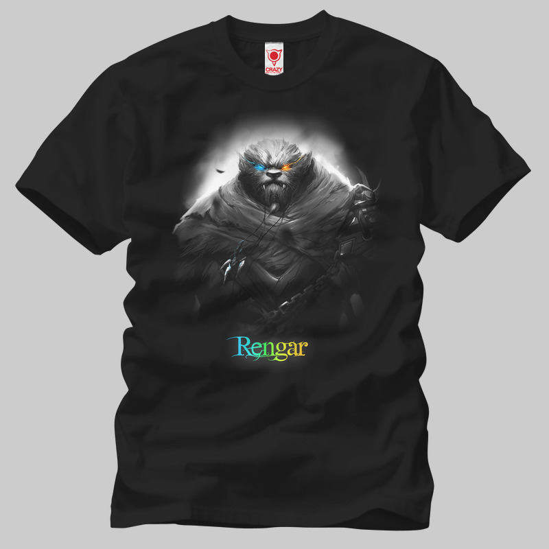 TSEC108601, Crazy, League Of Legends: Rengar, Baskılı Erkek Tişört