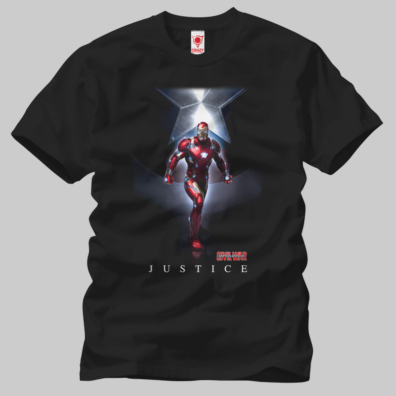 TSEC113801, Crazy, Iron Man Justice, Baskılı Erkek Tişört