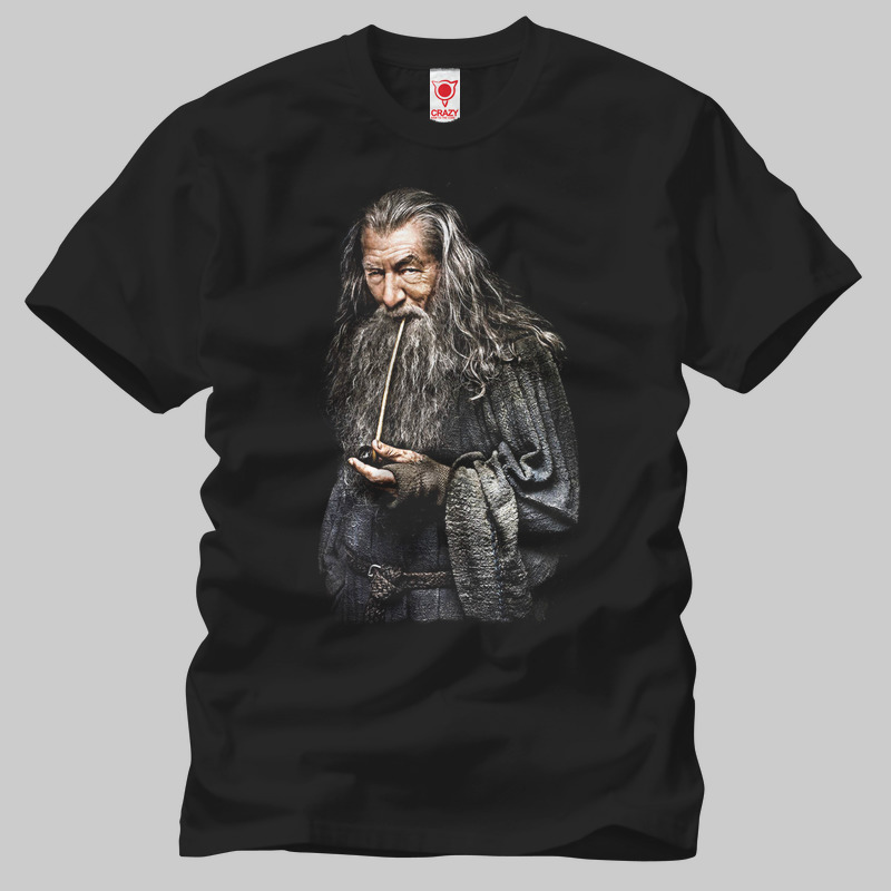 TSEC111101, Crazy, Lord Of The Rings Gandalf, Baskılı Erkek Tişört