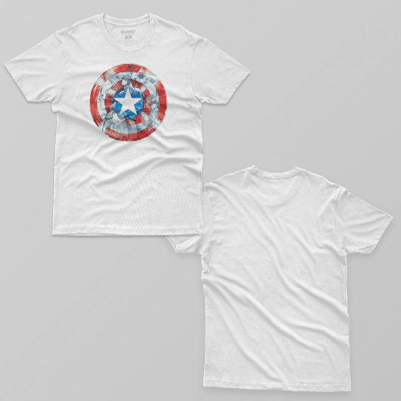 TSEC095906, Crazy, Captain America Icon 1, Baskılı Erkek Tişört