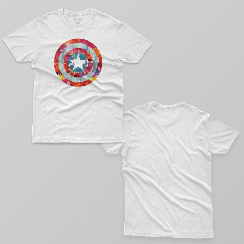 TSEC096006, Crazy, Captain America Camo, Baskılı Erkek Tişört