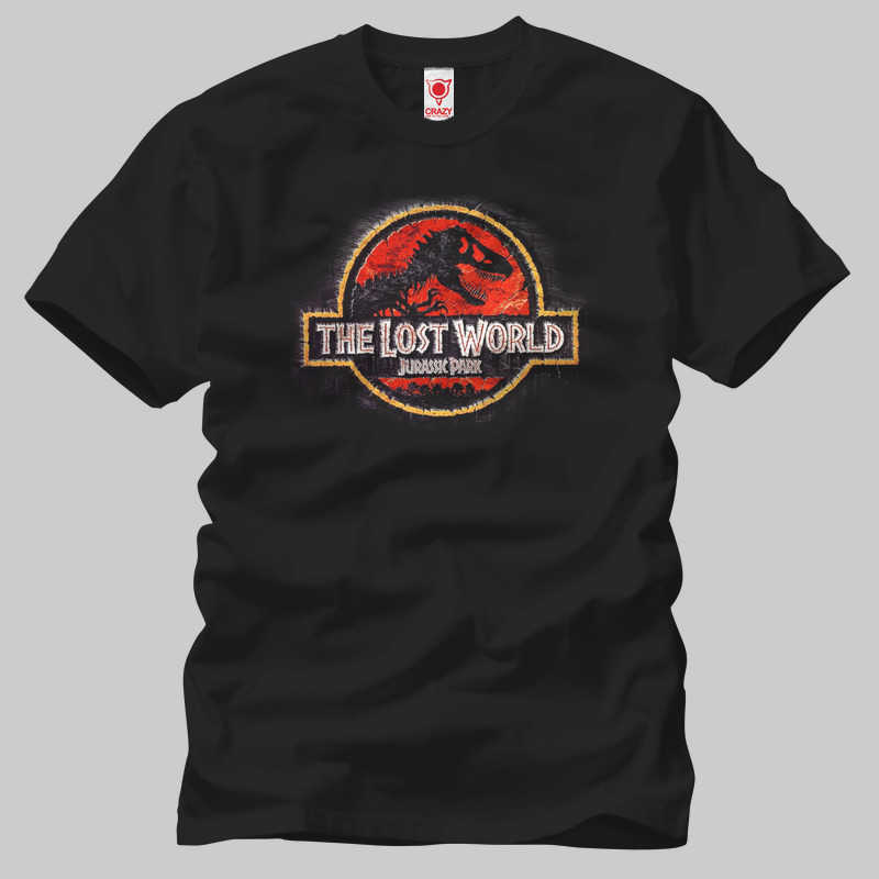 TSEC115501, Crazy, Jurassic Park Lost World Logo, Baskılı Erkek Tişört
