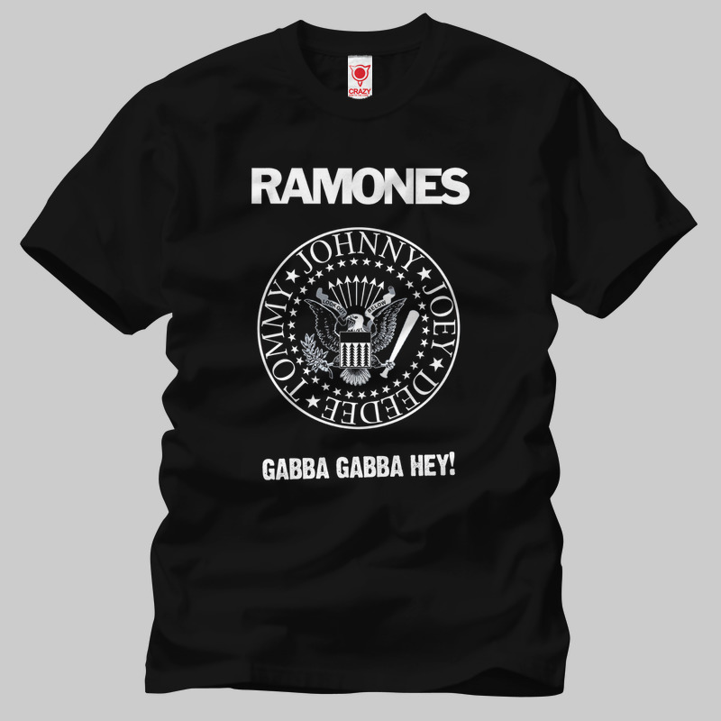 TSEC087501, Crazy, Ramones Logo, Baskılı Erkek Tişört