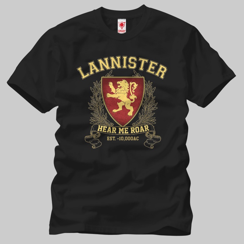 TSEC116101, Crazy, Game Of Thrones: Lannister Univercity, Baskılı Erkek Tişört