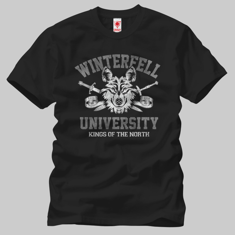 TSEC116201, Crazy, Game Of Thrones: Winterfell Univercity, Baskılı Erkek Tişört