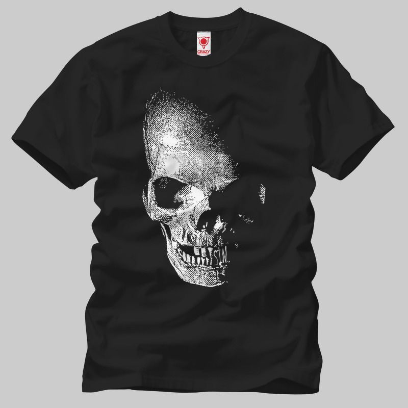 TSEC116701, Crazy, Skull Artwork, Baskılı Erkek Tişört