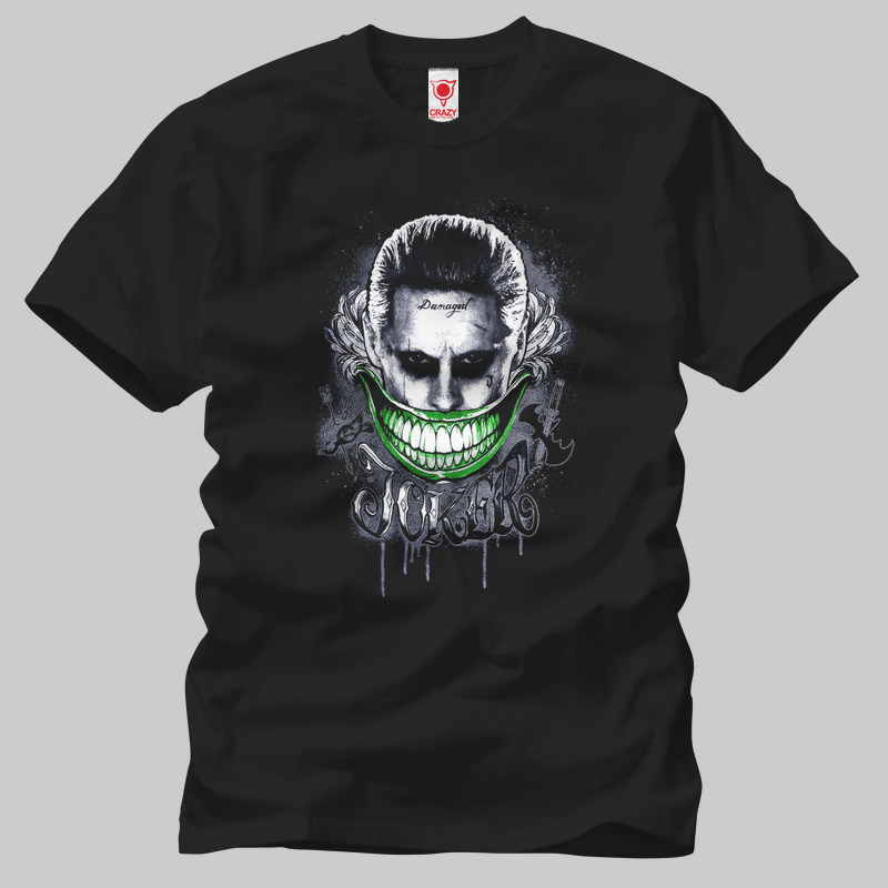 TSEC117201, Crazy, Suicide Squad: Joker Smile, Baskılı Erkek Tişört