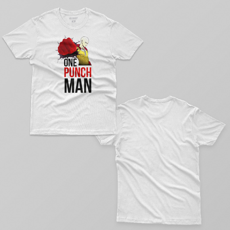 TSEC090806, Crazy, One Punch Man: Fist, Baskılı Erkek Tişört