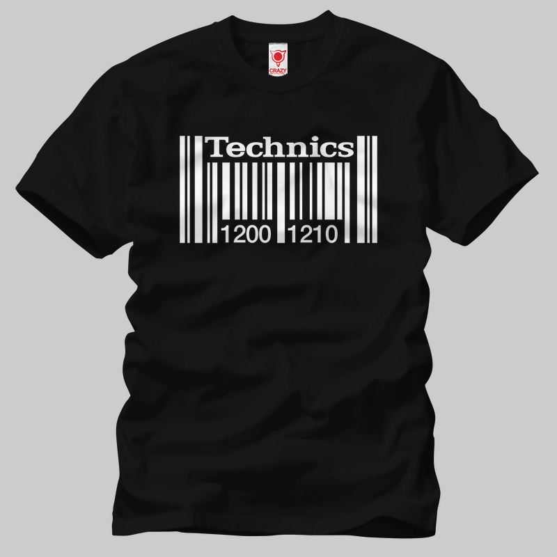 TSEC006201, Crazy, Technics Barcode, Baskılı Erkek Tişört
