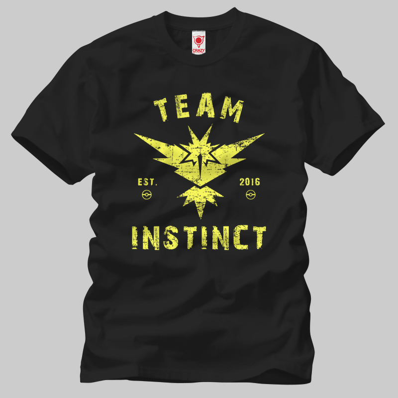 TSEC120701, Crazy, Pokemon: Team Instinct 2016, Baskılı Erkek Tişört