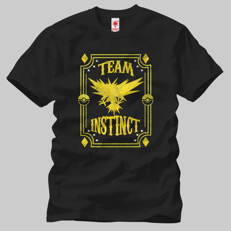 TSEC120901, Crazy, Pokemon: Team Instinct, Baskılı Erkek Tişört