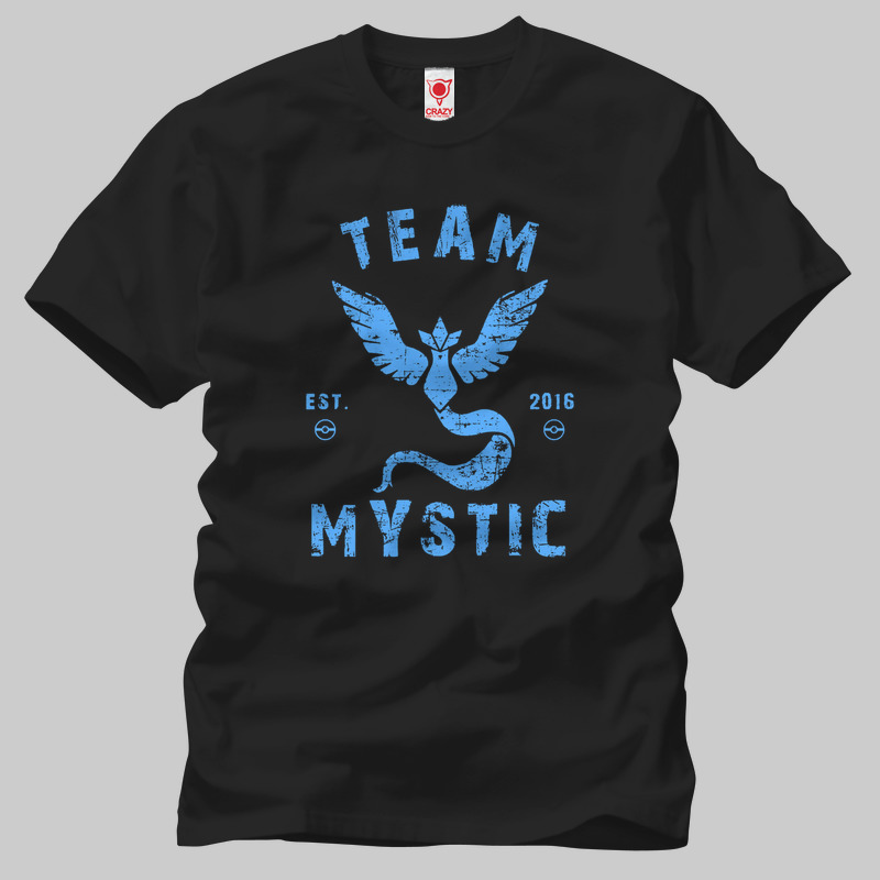 TSEC121001, Crazy, Pokemon: Team Mystic 2016, Baskılı Erkek Tişört