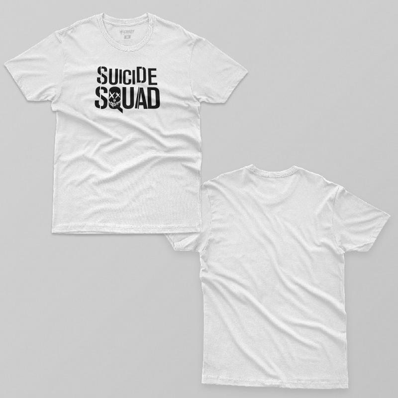 TSEC122406, Crazy, Suicide Squad: Logo, Baskılı Erkek Tişört