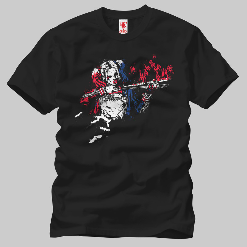 TSEC123201, Crazy, Suicide Squad: Harley Graffiti, Baskılı Erkek Tişört