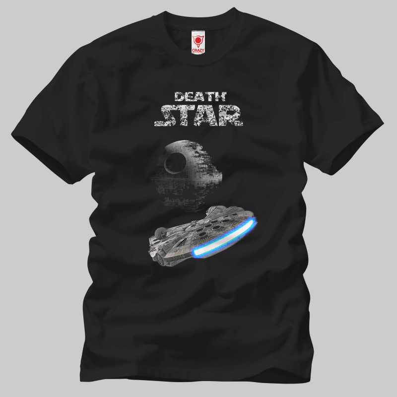 TSEC098101, Crazy, Star Wars: Death Star vs Falcon, Baskılı Erkek Tişört