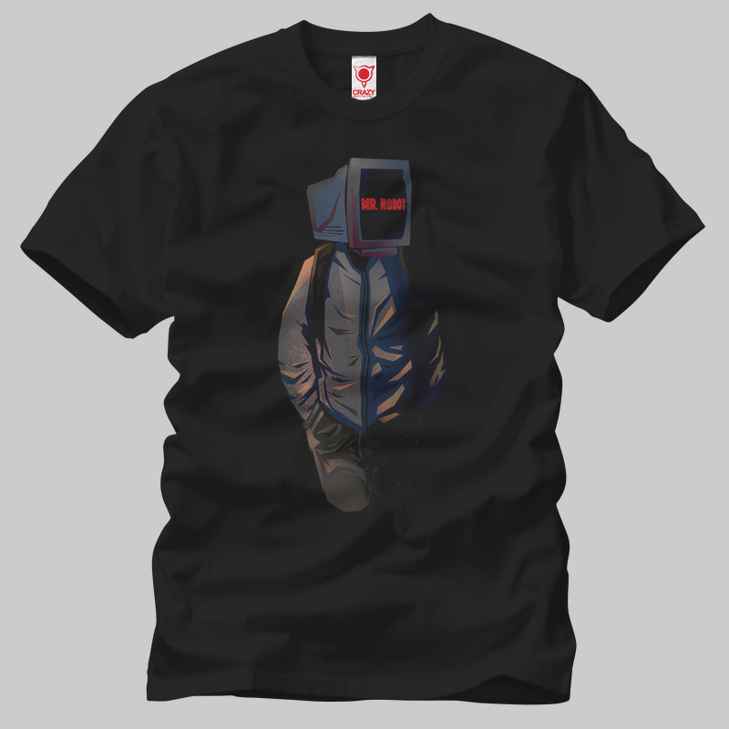 TSEC125901, Crazy, Mr. Robot: Eliot Alderson, Baskılı Erkek Tişört