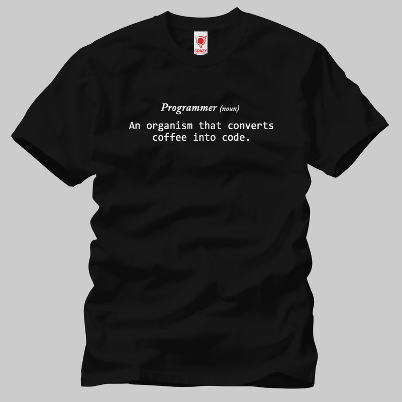 TSEC127001, Crazy, Programmers Coffe Code, Baskılı Erkek Tişört
