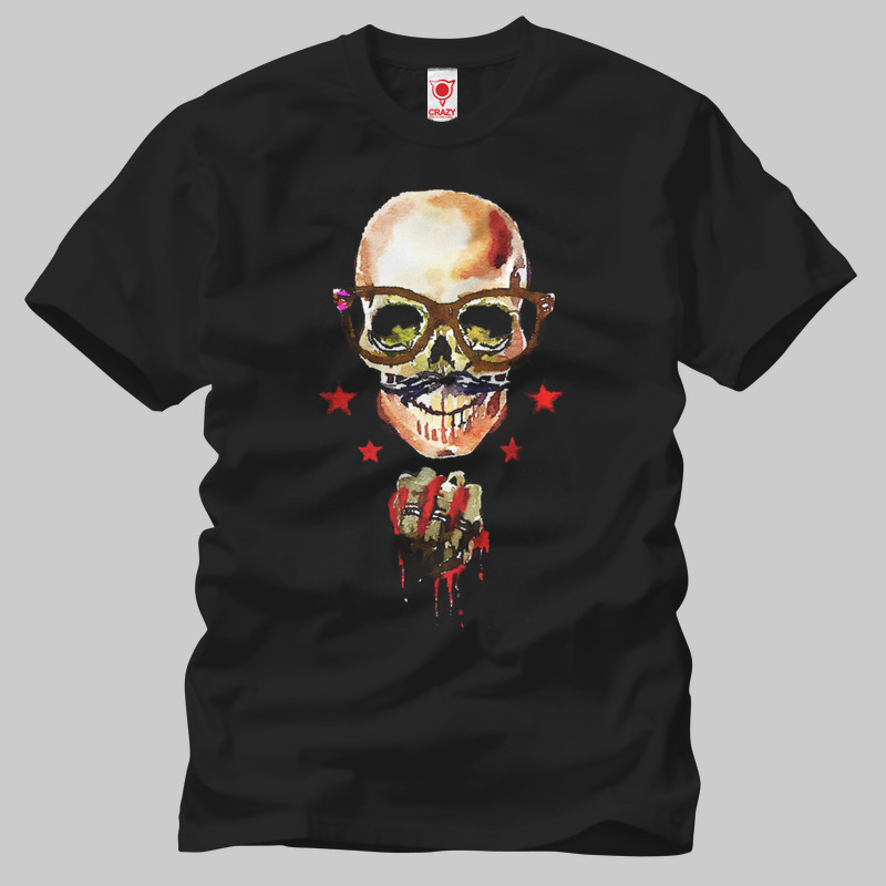 TSEC128301, Crazy, Skull And Fist, Baskılı Erkek Tişört