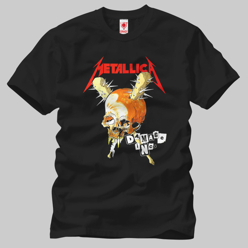 TSEC129601, Crazy, Metallica: Damage Inc, Baskılı Erkek Tişört