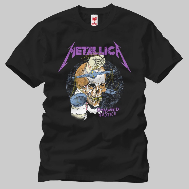 TSEC129701, Crazy, Metallica: Damaged Justice, Baskılı Erkek Tişört