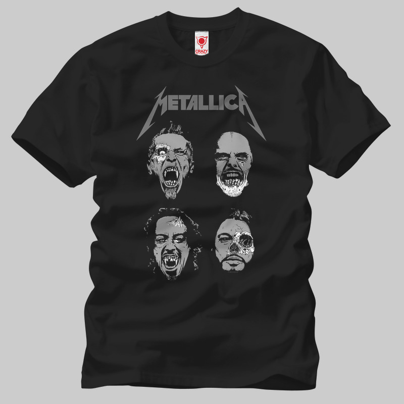 TSEC130201, Crazy, Metallica: Face Group, Baskılı Erkek Tişört
