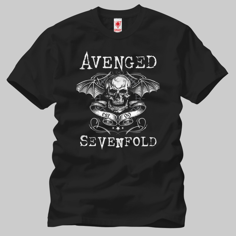 TSEC131801, Crazy, Avenged Sevenfold: Death Bat, Baskılı Erkek Tişört