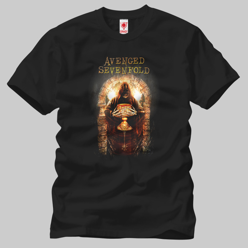 TSEC132101, Crazy, Avenged Sevenfold: Golden Arch, Baskılı Erkek Tişört