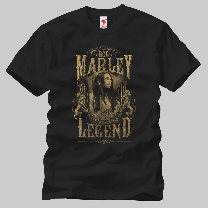 TSEC133501, Crazy, Bob Marley: Legend, Baskılı Erkek Tişört