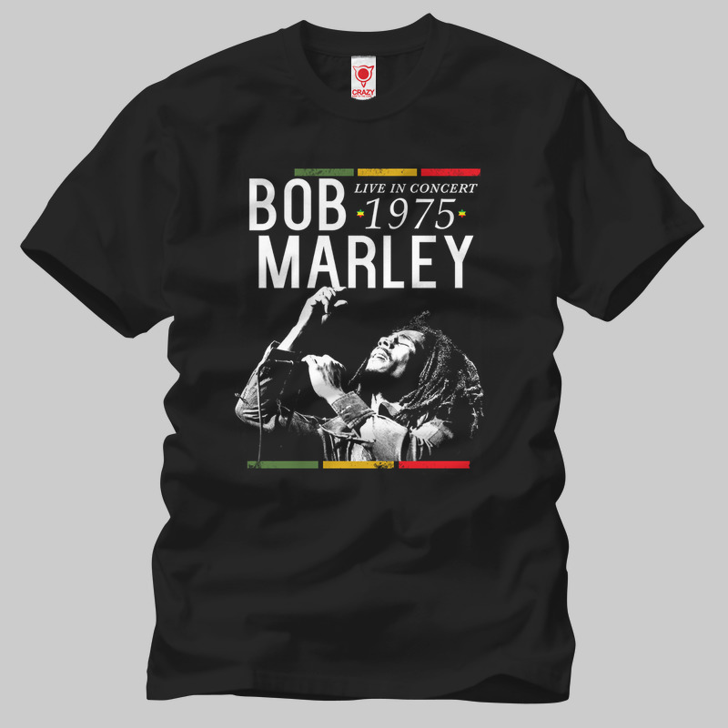 TSEC133601, Crazy, Bob Marley: Live In Concert 75, Baskılı Erkek Tişört