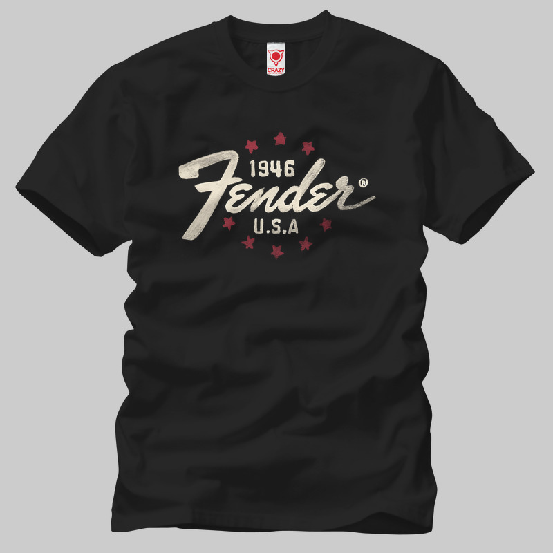 TSEC134101, Crazy, Fender: Fender USA, Baskılı Erkek Tişört