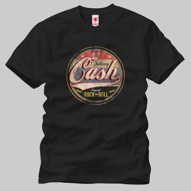 TSEC135701, Crazy, Johnny Cash: Original Rock N Roll, Baskılı Erkek Tişört