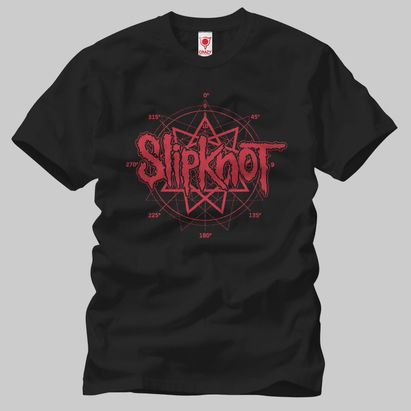 TSEC137401, Crazy, Slipknot: Pentagram Logo, Baskılı Erkek Tişört