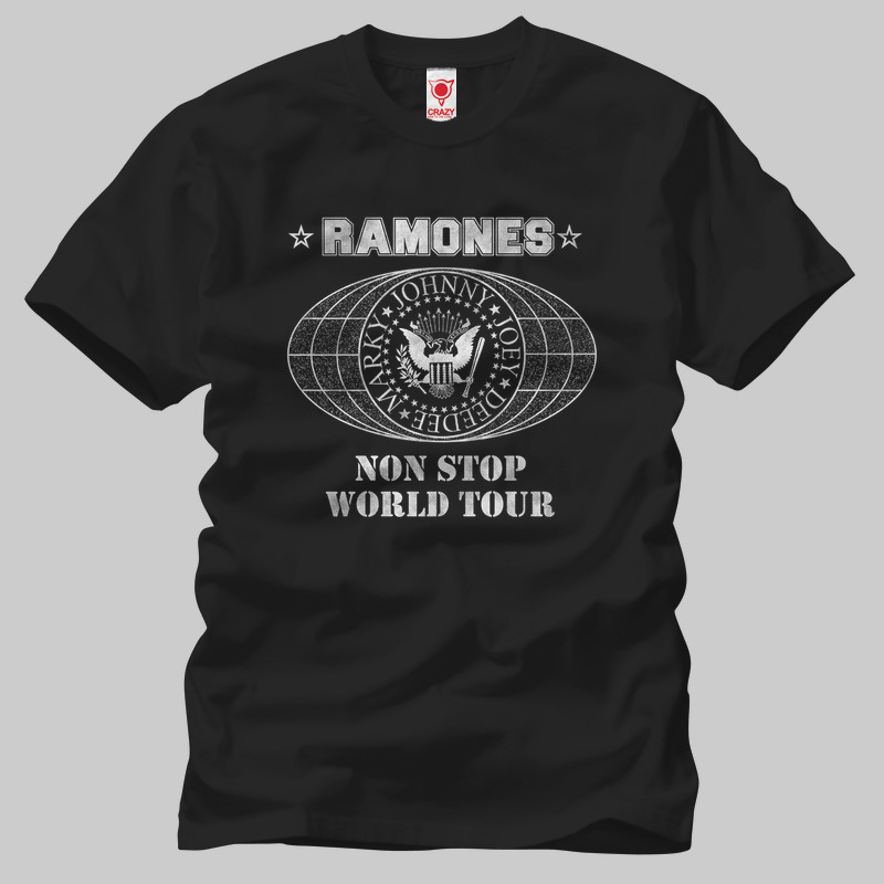 TSEC139801, Crazy, The Ramones Nonstop World Tour 1980, Baskılı Erkek Tişört