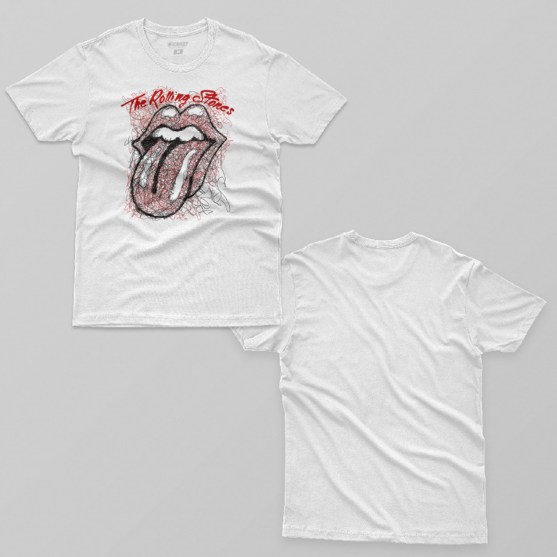 TSEC140006, Crazy, The Rolling Stones: Sketch Tongue, Baskılı Erkek Tişört