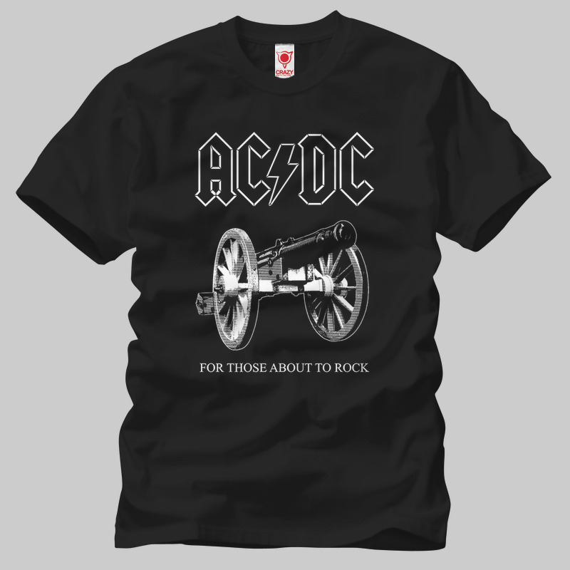 TSEC140101, Crazy, AC DC: For Those About To Rock, Baskılı Erkek Tişört