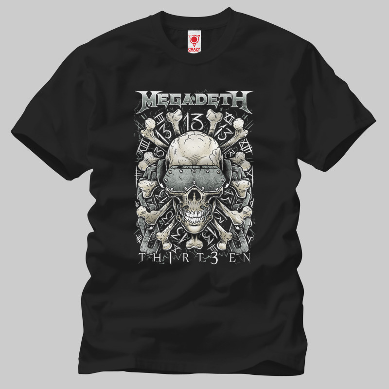 TSEC140901, Crazy, Megadeth 13, Baskılı Erkek Tişört