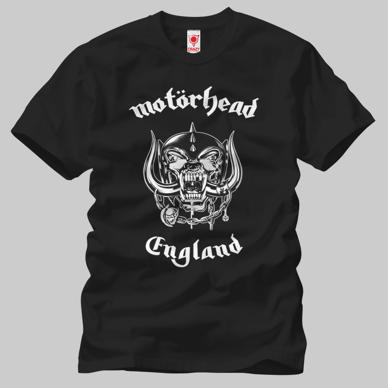 TSEC141001, Crazy, Motorhead England, Baskılı Erkek Tişört
