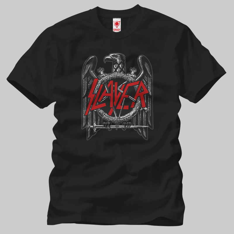 TSEC141301, Crazy, Slayer Logo, Baskılı Erkek Tişört