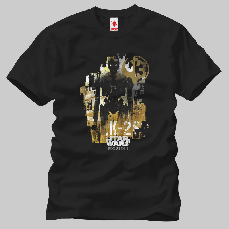 TSEC145201, Crazy, Star Wars: Rogue One Rebel Droid, Baskılı Erkek Tişört