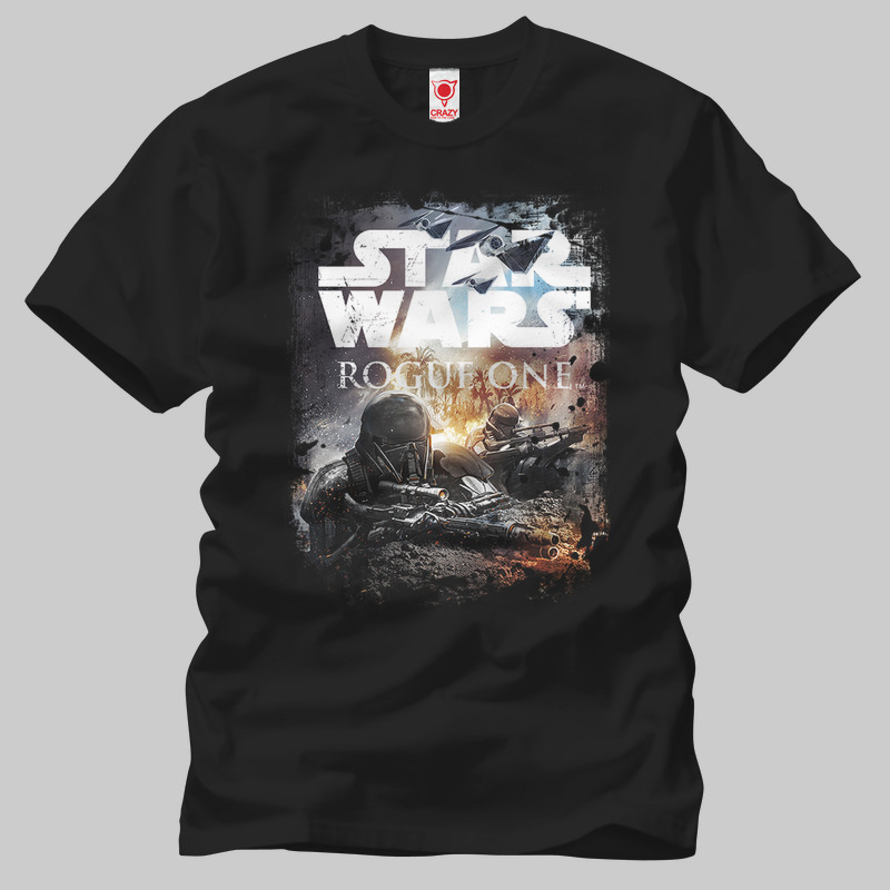 TSEC146401, Crazy, Star Wars: Rogue One Trooper War, Baskılı Erkek Tişört